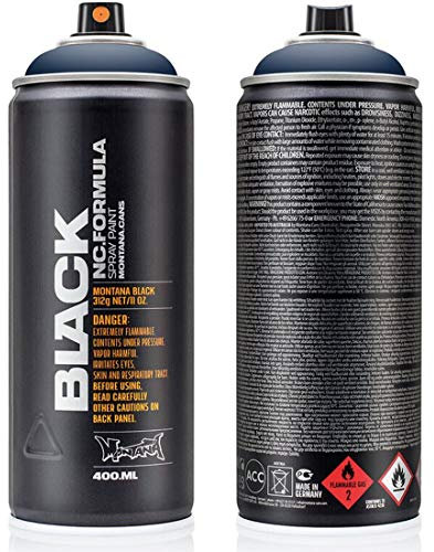 Montana Black Spray Paint, Matt Finish, 400ml Can, Colour: BLK5092 - Dark Indigo