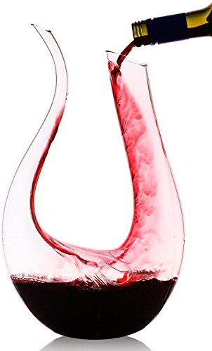 Wine Decanter，Towinle Red Wine Carafe Leadfree Crystal Glass Wine Aerator Wine Presents Accessories (1200 Milliliter)
