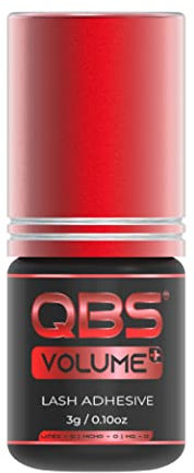 QBS® Volume PLUS Glue for Russian Volume Eyelash Extensions | Fast Drying 1.5s Strong Adhesive | Long Lasting 7 Week Bond | Professional Semi Permanent Waterproof Eye Lash Glue (3g)