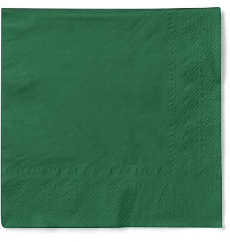 Sovie HOME Serviette in DUNKELGRÜN aus 3-lagigem Tissue, 40 x 40cm, 1/4 Falz, 20 Stück, edle grüne Papierservietten für Hochzeit, Feier, Dinner & Party