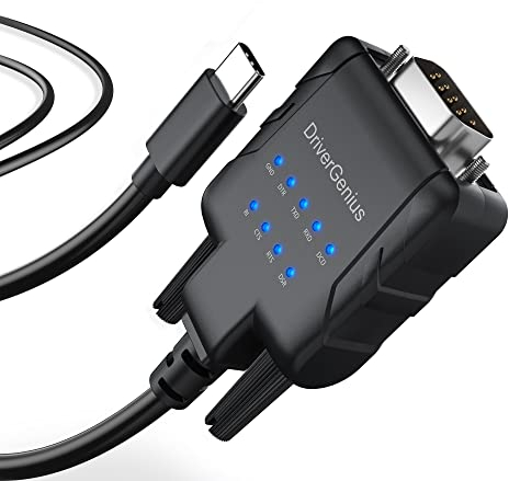 DriverGenius SerialPulseX Serie | Adaptador USB-C a RS232 Serial (DB9) con 9 x Leds - para Programación de PLC, Adquisición de Datos y Sistemas Embebidos | Compatible con Windows 11 y macOS 15
