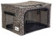 Periea ‘Beau’ Folding Collapsible Stackable Fabric Home Storage Boxes with Steel Frames (Gold Leopard, Small)