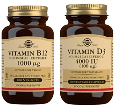 Solgar Vitamina B12 100 Unidades + Vitamina D3 4000 UI 120 unidades