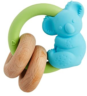 Munchkin WildLove Koala Beißspielzeug | Einfach zu haltender Beißring mit Holzringen | Silikon-Beißspielzeug, Effektives Beißspielzeug für Babys | Ideal für 3 Monate+