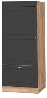 Vicco Mikrowellenschrank Fame-Line, Anthrazit-Gold, 60 cm