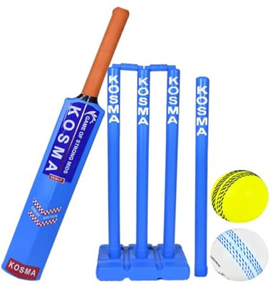 Kosma Kwik Cricket Set | Crazy Cricket Set con borsa | mazza da cricket n. 5 (76,2 cm) | 2 x palle | Set di stoppini con cauzioni e supporto, moncone bersaglio con supporto, colore turchese