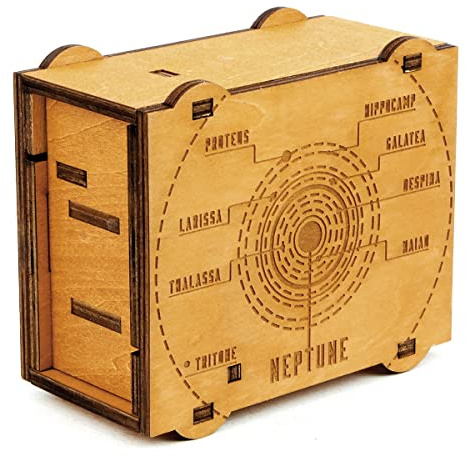 Logica Jeugos Art. Neptuno - Rompicabezas de Madera - Caja Secreta - Dificultad 5/6 Increíble - Serie Star Adventures