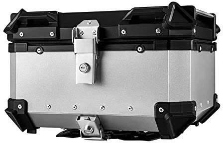 ERYUE Baule da moto,65L Bauletto Posteriore per Motocicletta Valigia per Bagagli in Lega di Alluminio a Sgancio Rapido Scatola di Immagazzinaggio della Coda della Motocicletta Impermeabile e Assorbime