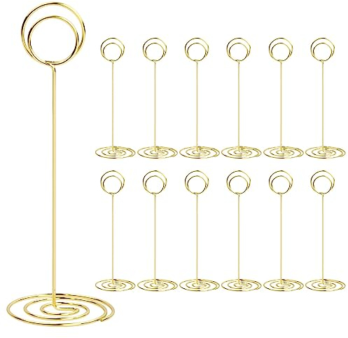 Lot de 12 Porte-Cartes de Table pour Mariages, 220mm Porte Numéros de Table, Porte Noms Supports de Numéro de Table Porte Photo, pour Noël le Banquet de Fête Saint-Valentin Numéro de Table de Mariage