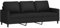 vidaXL Sofa 3-Sitzer, Loungesofa Couch mit Armlehnen Rückenkissen, Wohnzimmersofa Designsofa Metallgestell, Sitzmöbel Dreisitzer, Schwarz Samt