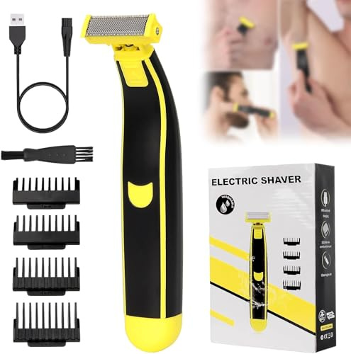 Afeitadora de cuerpo completo lavada en húmedo y seco para hombres, afeitadoras eléctricas para hombres, maquinilla de afeitar eléctrica impermeable en seco y húmedo, afeitadora corporal para regalos