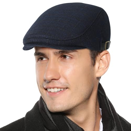 Superora Mens Flat Caps Beret Tweed Classic Tweed Cap 1920s Gatsby Newsboy Hat Cap Gatsby Hat for Men Accesories