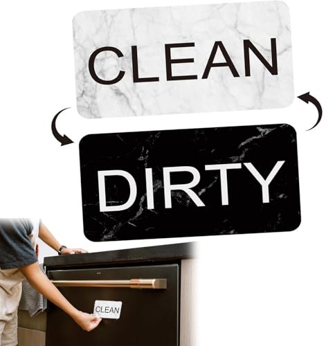 Geschirrspüler Magnet Clean Dirty Schild Magnet-Magnete-Schild für Geschirrspüler Spülmaschine,Küchenzubehör,Doppelseitig Wendbare Sauber Schild für Geschirrspüler/Kühlschrank/Wäsche(BW)