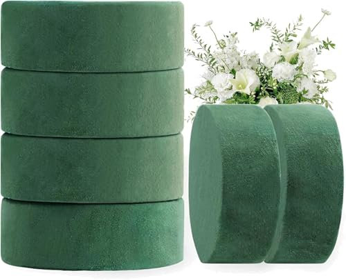 6 Pcs Floral Foam Rounds - Wet & Dry Floral Foam for Flower Arrangements, Bouquets, and Crafts - Ideal for Weddings, Events, and DIY Projects - Floral Supply