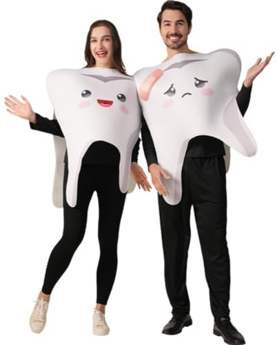 vepoty Costume Denti Divertenti Costume Coppia di Carnevale Costume Cosplay di Halloween Vestito per Donne E Uomini