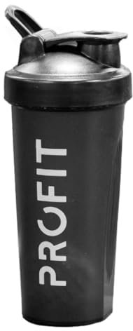 Protein Shaker PROFIT Negro - Mezclador 700 ml para suplementación libre de DEHP y BPA. Apto para lavavajillas.