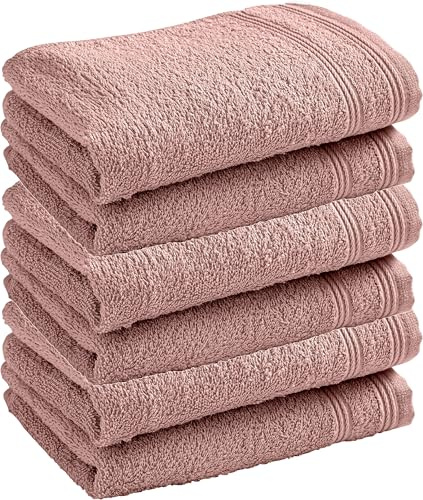 univers decor Lot de 6 Serviettes invité éponge Spa 30 x 50 cm / 400 GR/m² (Vieux Rose)