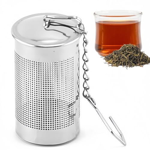 Loose Tea Infuser,Infuser Filter with Chain Hook,Stai/nless Steel Loose Leaf Tea Strainer,Stai/nless Steel Tea Infuser,Tea Filters for Loose Tea,Reusable Tea Filter for Pot,Tea Strainer with Lid