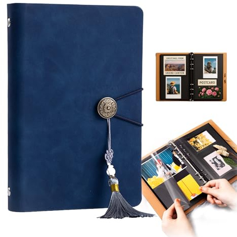 Yeahjiae Album per album per foto da 10 x 15 cm, piccolo album fotografico con 30 pagine autoadesive nere, album dei ricordi fai da te per matrimoni, viaggi, concerti, valute, souvenir, artigianato