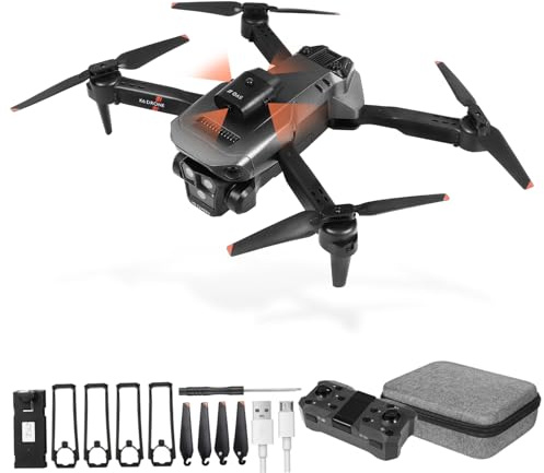 Drone Pieghevole con Telecamera Max, Tre Camere Hd, per Adulti