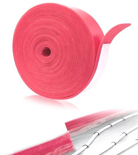 Kantisoleringsremsor för utjämningsmått självhäftande: 50 mm x 5 mm x 20 m expansionsband, golvband, kantremsor, självhäftande för utjämningsmått (rosa)