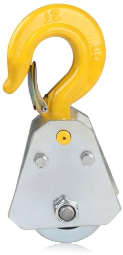 SWAWIS 2 Tonnes Poulie de Levage Poulie de Renvoi Poulies Convient pour Corde de 16 mm Chargement et Traction avec Roulements Crochet Pivotant et Loquet