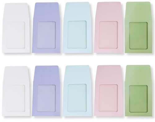 DLPRK Lot de 10 Cadres Photo en Papier avec Pinces en Bois, Cadres Créatifs en Carton pour Maison, École, Bureau, Décoration Murale (11 x 8,5 cm) (Multicolore, 5 Couleurs)