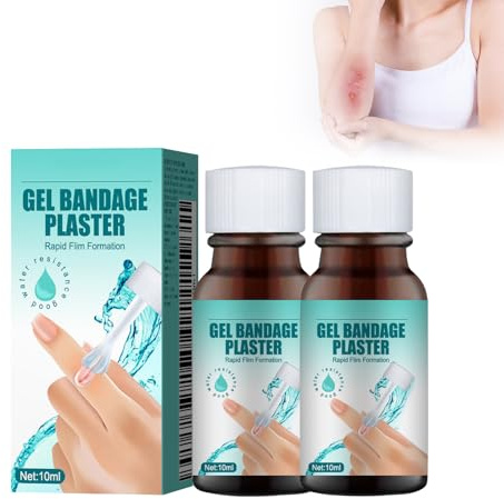 2 Vendas Líquidas - Vendaje Líquido para Heridas, Pegamento Impermeable para la Piel para Cortes y Rasguños, Vendaje Líquido de Gel Impermeable, Transpirable y de Secado Rápido
