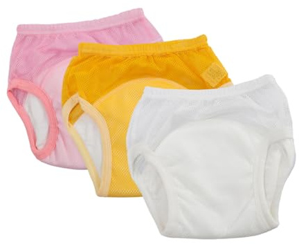 TOGEVAL 3 pièces Culotte Apprentissage Garçon Fille Coton Pantalon Entraînement Respirant Réutilisable Anti-fuite Confortable pour Garçon et Fille
