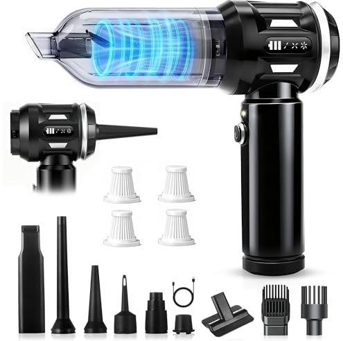 Citybee Handstaubsauger Akku Mini Staubsauger Kabellos - 25000Pa Handstaubsauger Stark 4 in 1 Autostaubsauger mit Bürstenloser Motor - 3 Stufen Tragbarer Staubsauger für Auto Haushalt Tierhaare