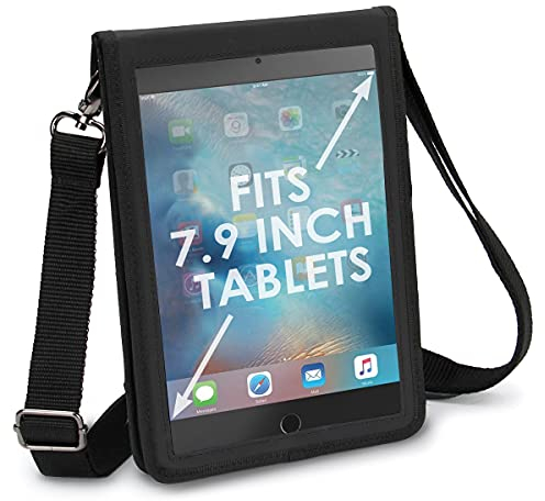 USA Gear 7 Inch Tablet Case - Tablet Sleeve with Open Front, Adjustable Shoulder Strap, and Protective Rigid Exterior - Compatible with Fire 7, iPad Mini 4/5, and More 7 Inch Tablets