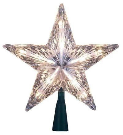 Kurt Adler Star Treetop 10-Light Set, 7-Inch, Clear