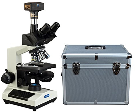 OMAX - 40X-2500X 5MP USB 3.0 Digital Phase Contrast Trinocular LED Compound Microscope with Hard Aluminum Case - M837ZL-PHB3-A185A-C50U3