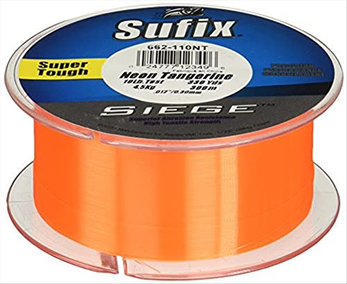 Sufix Siege 330-Yards Spool Size Fishing Line (Tangerine, 6-Pound)