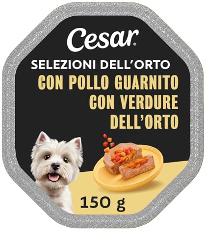 Cesar Selezioni dell'orto Cibo per Cane con Pollo con cuore di verdure dell'orto 150 g - 14 Vaschette