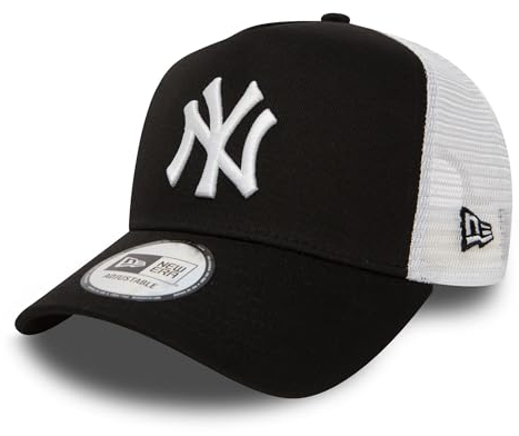 New Era Clean Trucker 2 Adjustable Cap NY Yankees Schwarz Black White, Size:ONE Size