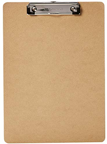 Amazon Basics Hartplatten-Klemmbrett - 12er-Packung, Braun
