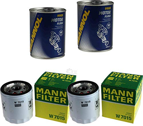 MANN Lot de 2 filtres à huile W 7015 + 2 x rinçage moteur SCT