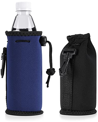 kwmobile 2x 330-500ml Flasche Flaschenkühler Flaschenträger - für Bier Limo Wasser - aus isoliertem Neopren Schwarz Blau