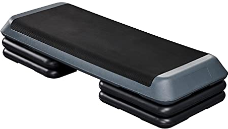 Yaheetech Aerobic Steppbrett Höhenverstellbares Trainingsbrett Stepper Fitness Stepbench Rutschfesr Stepbank 3 Stufen Grau