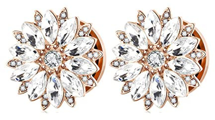Beydodo Écarteur 10mm, Ecarteur d Oreilles Acier Chirurgical 2 Pièces Tunnels de Chair Fleur avec Zirconium