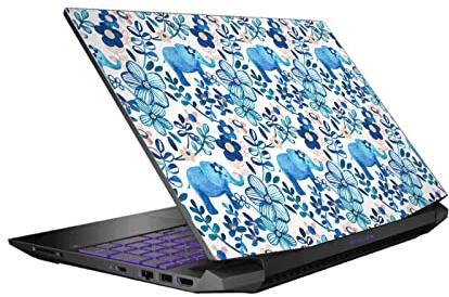 Head Case Designs Officially Licensed Micklyn Le Feuvre Watercolour Floral Elephant Patterns 2 Vinyl Sticker Skin Decal Cover Compatible With HP Pavilion 15.6 15-dk0047TX