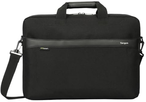 Targus Laptoptasche, 14 Zoll, GeoLite EcoSmart Advanced Topload-Tasche, leichtes, langlebiges und wasserabweisendes Gewebe mit abnehmbarem und verstellbarem Schultergurt – Schwarz