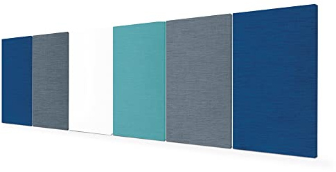 SILENT4® Ljudisolerande vägg, set om 6 stycken à 114 x 36 x 5 cm för rum upp till 30 m², akustisk bild, akustiska paneler av akustik med tyglock, kardborre- och skruvmontering, mätbar, förbättrad