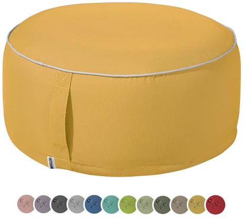 heimtexland Outdoor Pouf wetterfest Garten Hocker Typ551 Senfgelb