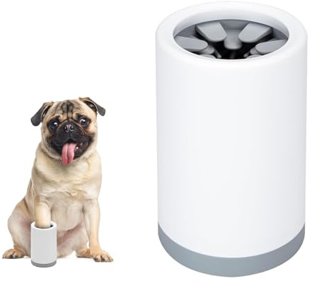 VireEyU Nettoyeur de pattes pour chiens en silicone, brosse portable pour nettoyer les pattes de chiens moyens et petits, pour le soin et le massage des animaux, élimine la saleté des griffes (gris)
