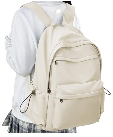 HYC00 Schulrucksack Teenager Mädchen Schultaschen Causal Daypacks Damen College Rucksack Leichter Rucksack Mädchen Teenager Schule Schultasche Wasserdicht Laptop Rucksack Damen 14 zoll Backpack,Beige