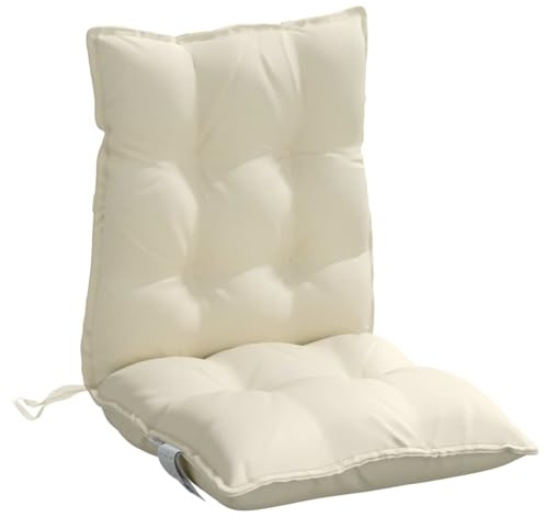 Tidyard 4 STK. Gartenstuhlauflagen Niedriglehner,Niedriglehner Auflagen,Sitzpolster Sitzkissen,Auflage Gartenstuhl Niedriglehner,Stuhlauflagen für Niederlehner Gartenstuhl,Creme Oxford-Gewebe