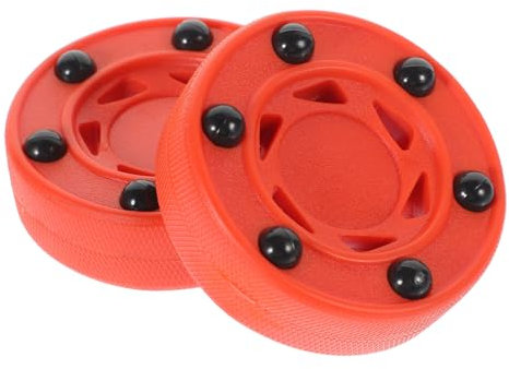 WOONEKY 2 Stück Inlinehockey Puck Roller Hockey Spielball Aus Langlebigem Pvc Mittig Geformt Für Gleichmäßiges Gleiten Trainings Und Wettkampfstreethockey Leichtgleitend Glatten Innen Und Außenflächen