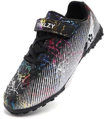 YHLLZY Boys Football Boots Kids Astro Turf Trainers Sports Shoes Profession Competition Outdoor Athletic Sneakers Black 3UK
